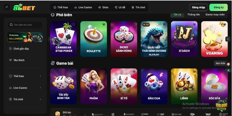 Hệ sinh thái game hấp dẫn tại 86BET